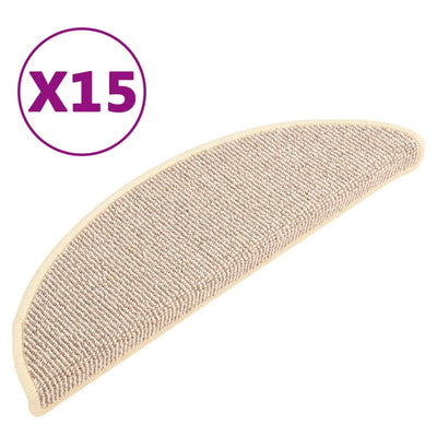 Esteras de escalera de Vidaxl 15 st 56x17x3 cm blanco y marrón