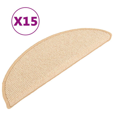 Esteras de escalera de Vidaxl 15 ST 56x17x3 CM Cream -Colorado