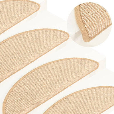 Esteras de escalera de Vidaxl 15 ST 56x17x3 CM Cream -Colorado