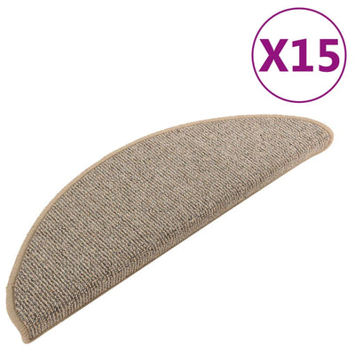 Vidaxl Stair tappetini 15 ST 65x21x4 cm grigio e marrone