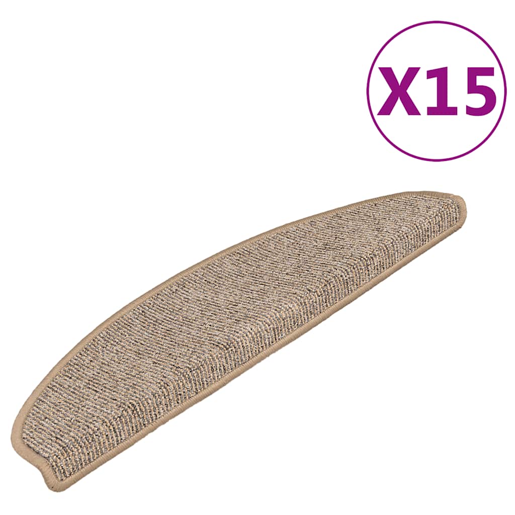 Vidaxl Stair tappetini 15 ST 65x21x4 cm grigio e marrone