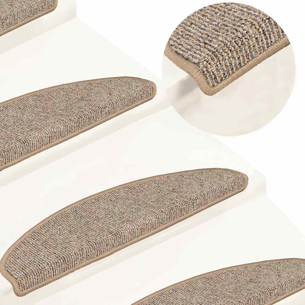 Vidaxl Stair tappetini 15 ST 65x21x4 cm grigio e marrone