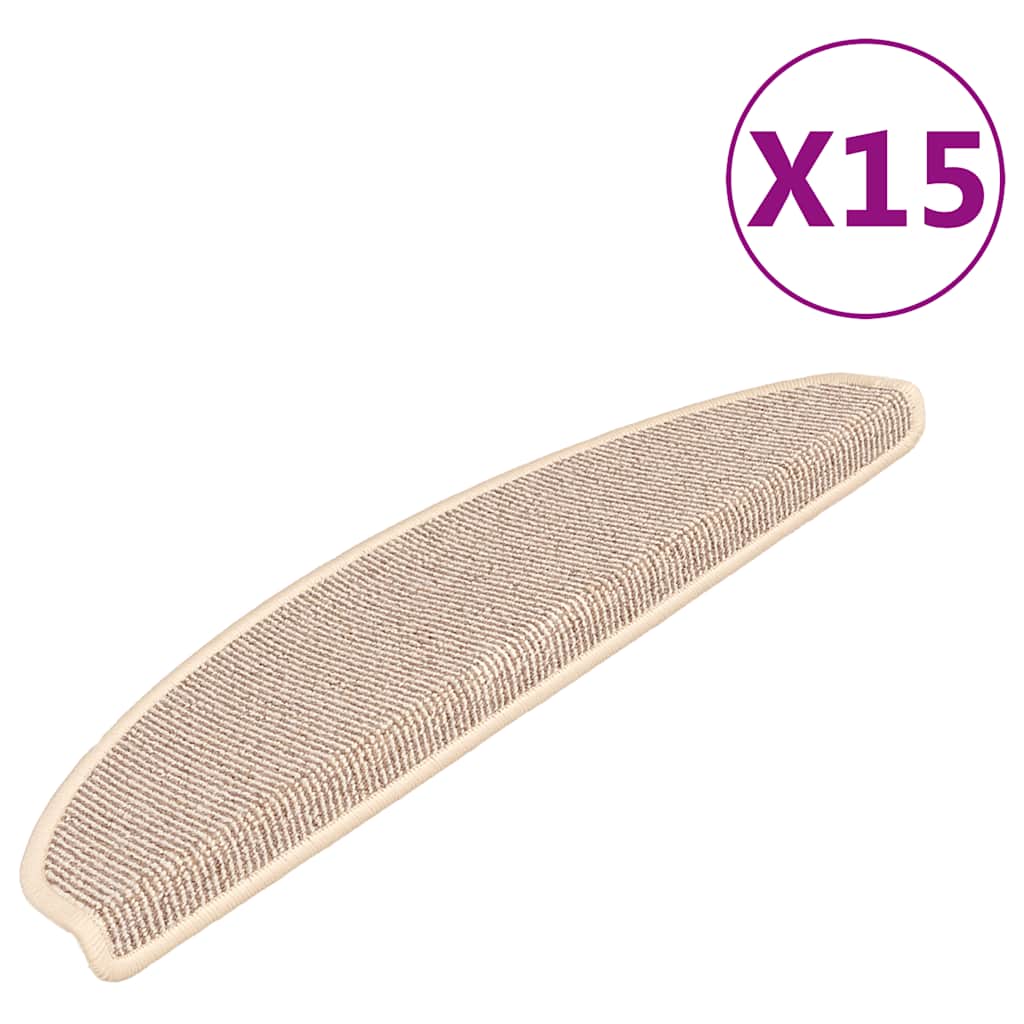 Vidaxl trapmatten 15 st 65x21x4 cm wit en bruin halfrond groot