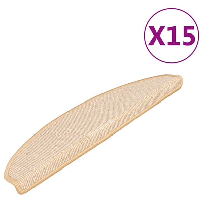 Tappetini per scale Vidaxx 15 pz 65x21x4 cm crema semicircolare grande