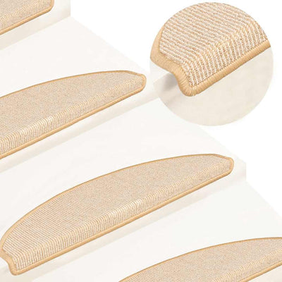Tappetini per scale Vidaxx 15 pz 65x21x4 cm crema semicircolare grande