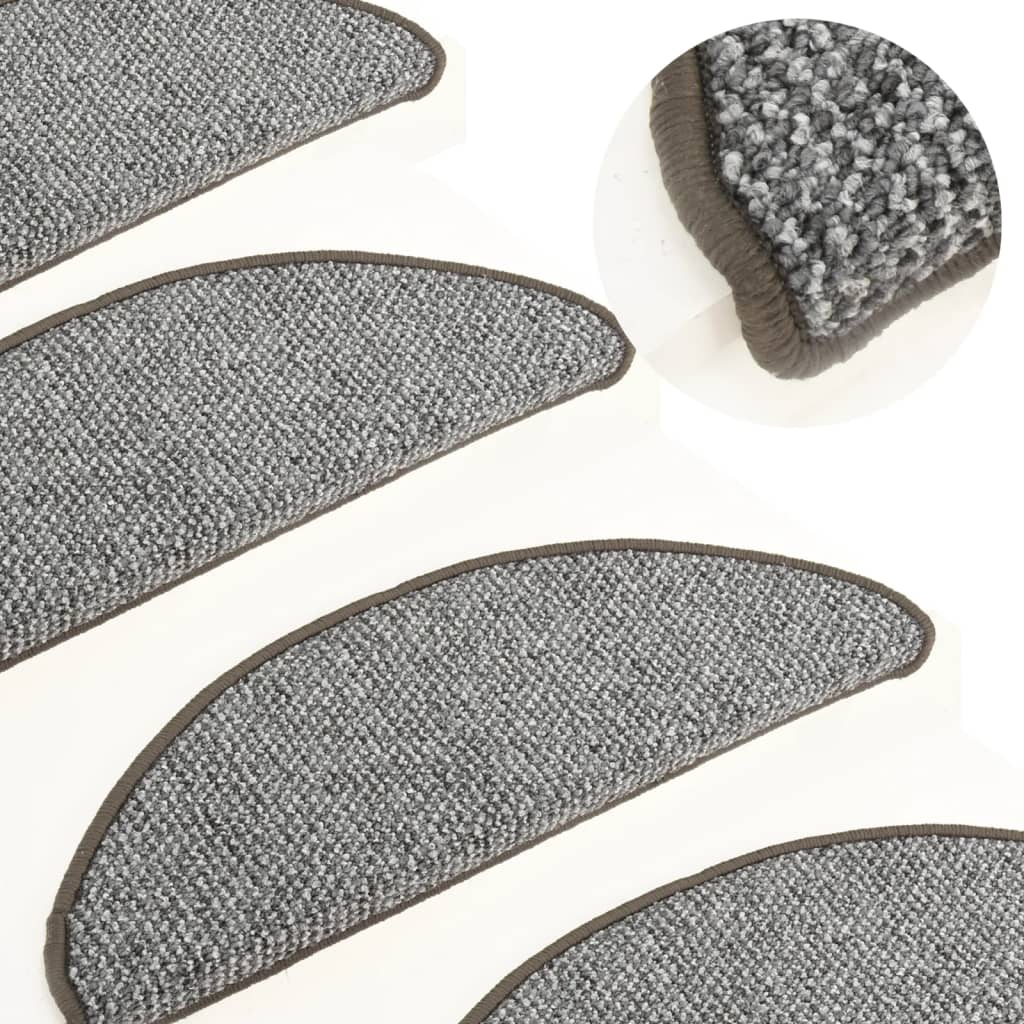 Esteras de escalera de Vidaxl 15 st 56x17x3 cm gris