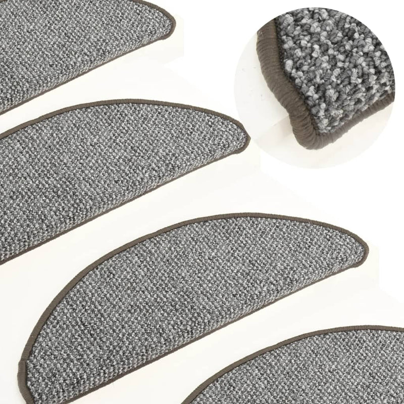 Esteras de escalera de Vidaxl 15 st 56x17x3 cm gris