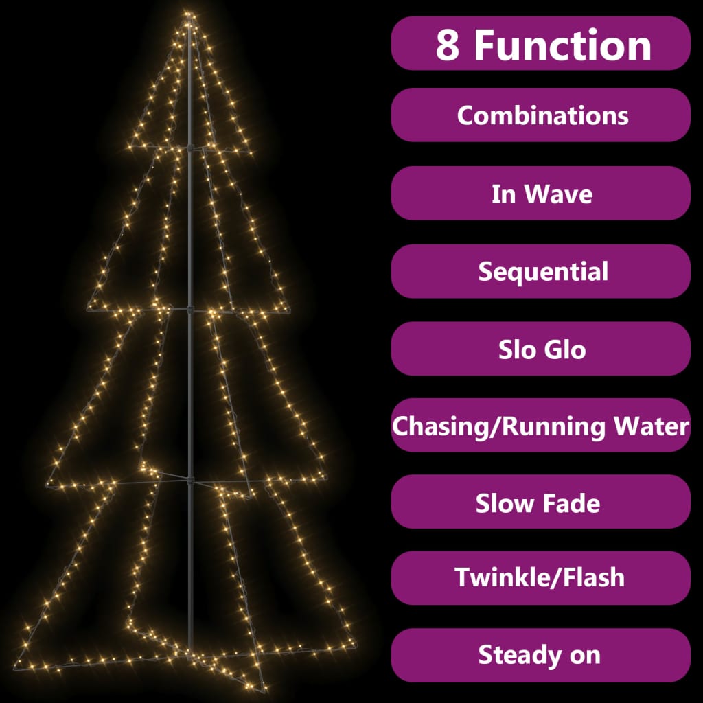 Vidaxl Kegelkerstboom 360 LED dentro y fuera de 143x250 cm