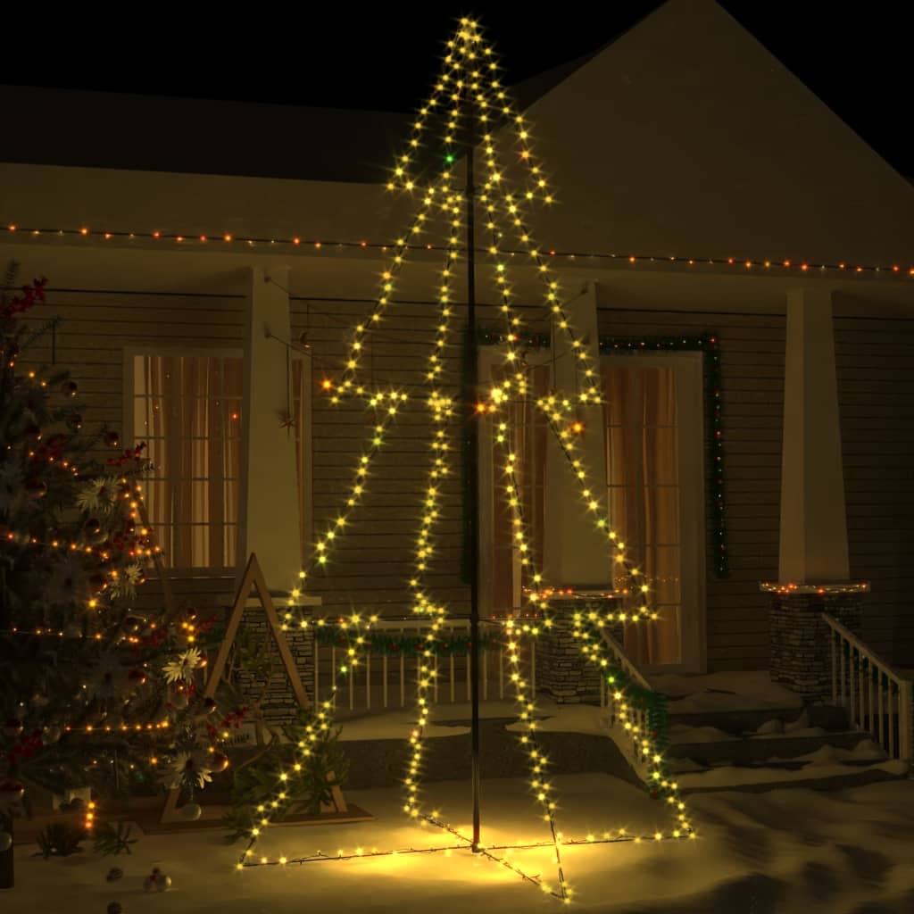 Vidaxl Kegelkerstboom 360 LED dentro y fuera de 143x250 cm