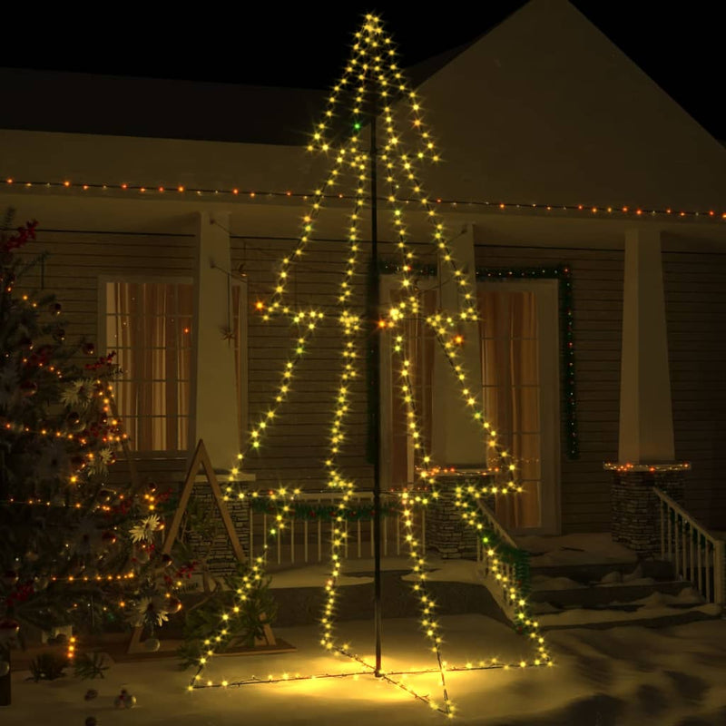 Vidaxl Kegelkerstboom 360 LED all'interno e all'esterno di 143x250 cm