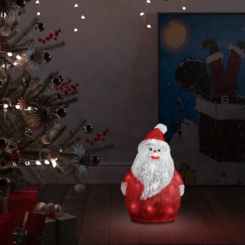 Vidaxl Figura navideña Santa Led por dentro y fuera de 28 cm de acrílico