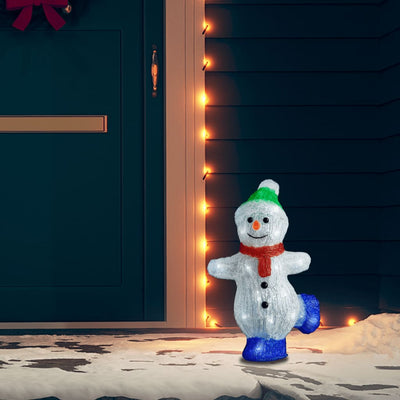 Vidaxl figura navideña muñeco de nieve conducido por dentro y fuera de 30 cm acrílico