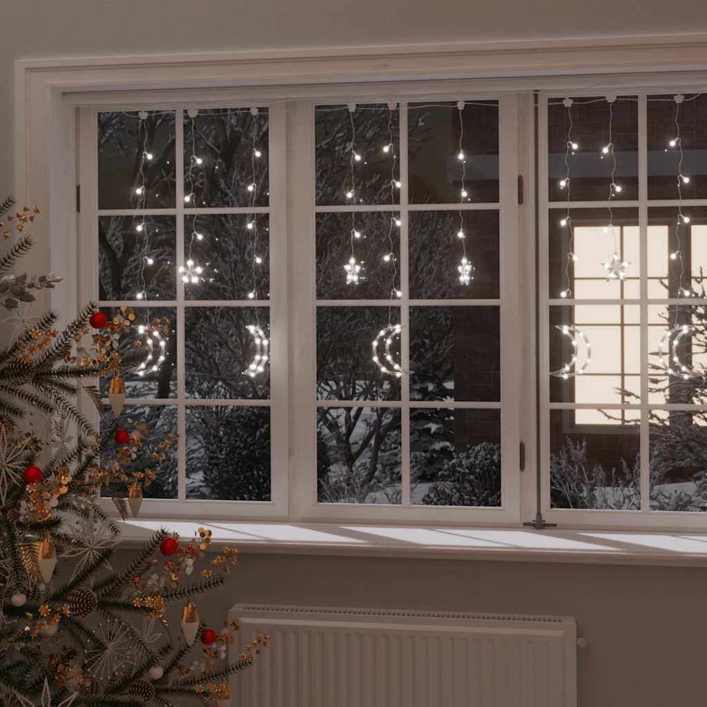 Vidaxl Light Garland Star y Moon Remote Control 138 LED White