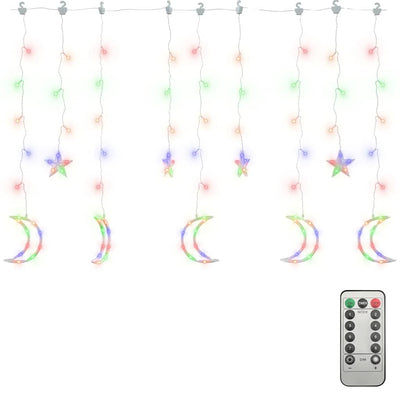 Vidaxl Light Garland Star y Moon 138 LED Multi -Colored