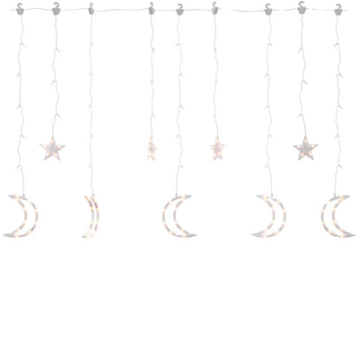 Vidaxl Light garland star and moon remote control 345 LEDs warm white