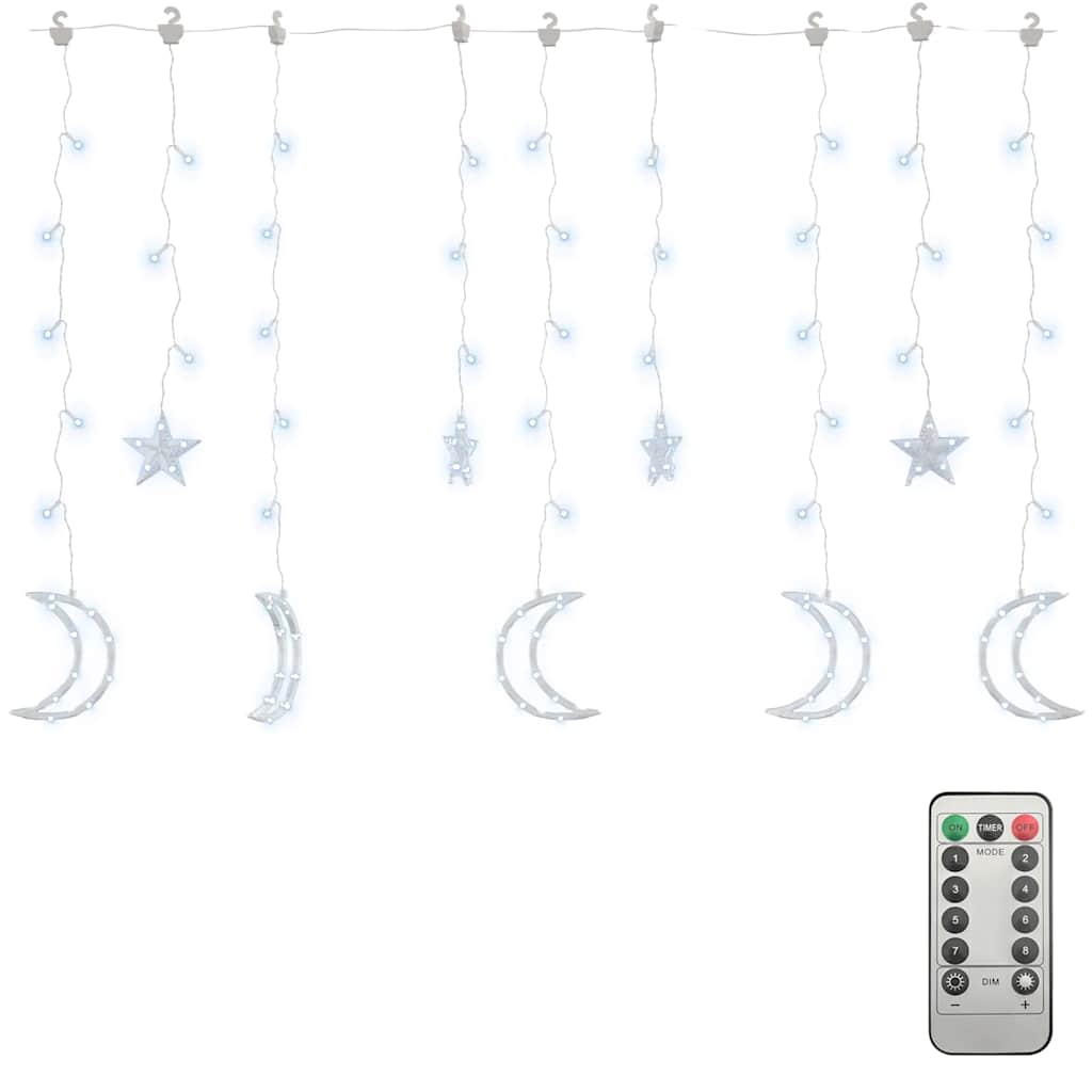 Vidaxl Light Garland Star and Moon Remote Control 345 LED BIANCO