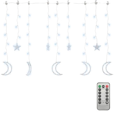 Vidaxl Light Garland Star y Moon Remote Control 345 LED White frío