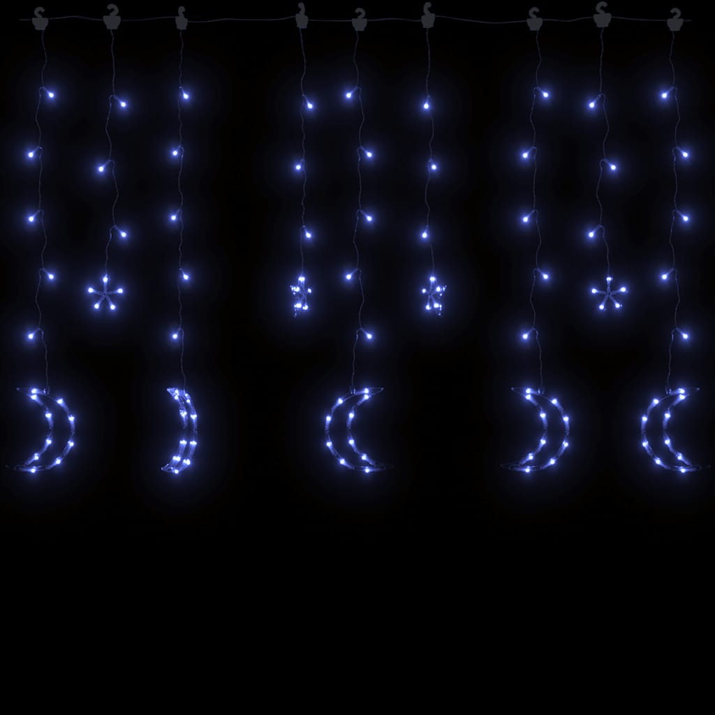 Vidaxl Light Garland Star and Moon Remote Control 345 LED blu
