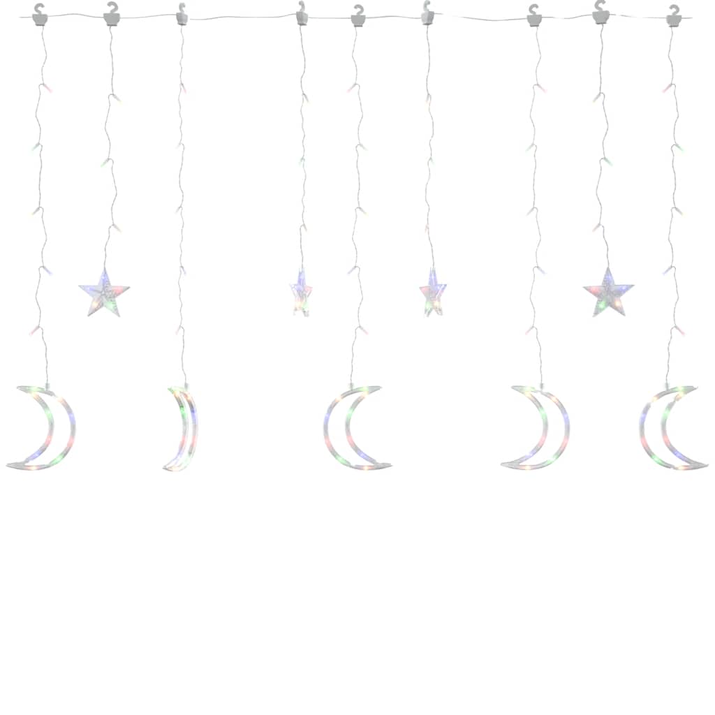 Vidaxl Light Garland Star y Moon 345 LED Multi -Colored