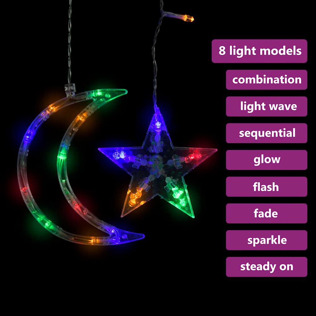 Vidaxl Light Garland Star y Moon 345 LED Multi -Colored