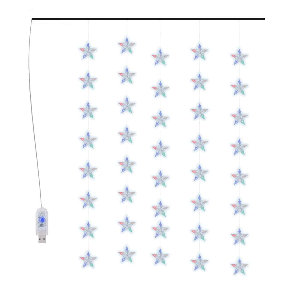Vidaxl Light Cord Curtain Stars con 200 LED 8 funzioni multilorati