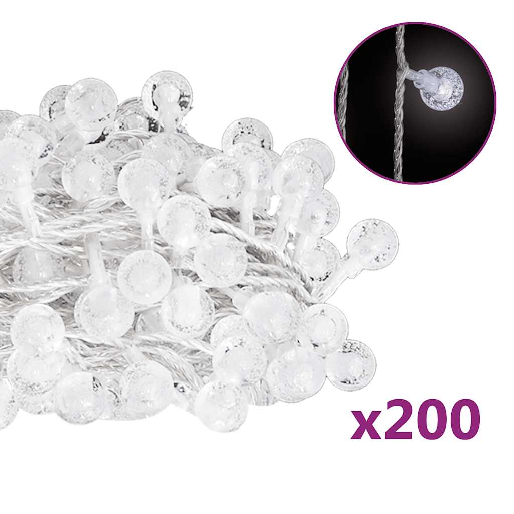 Vidaxl Light Cord con 200 LED 8 funzioni Bianco freddo 20 m