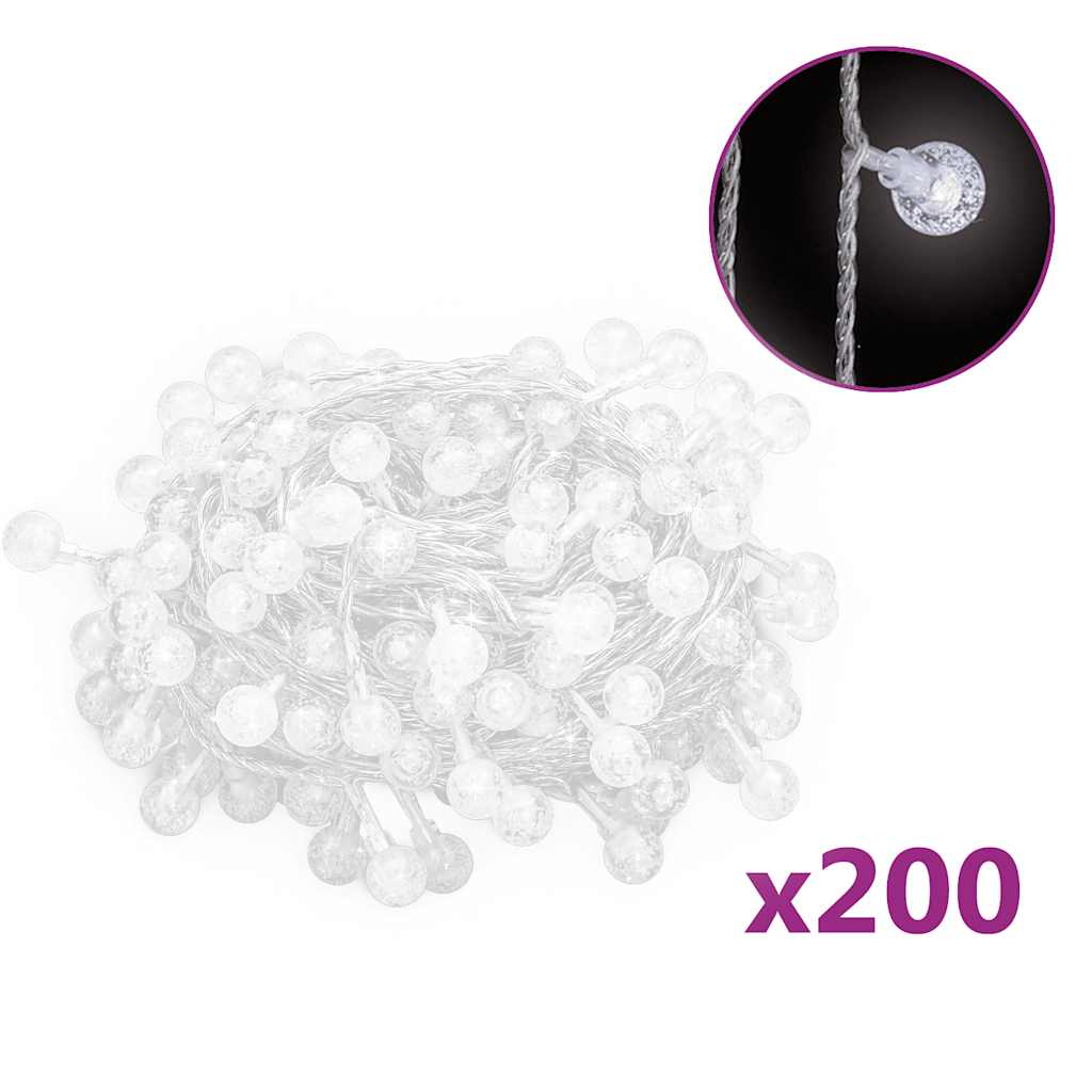 Vidaxl Light Cord con 200 LED 8 funzioni Bianco freddo 20 m