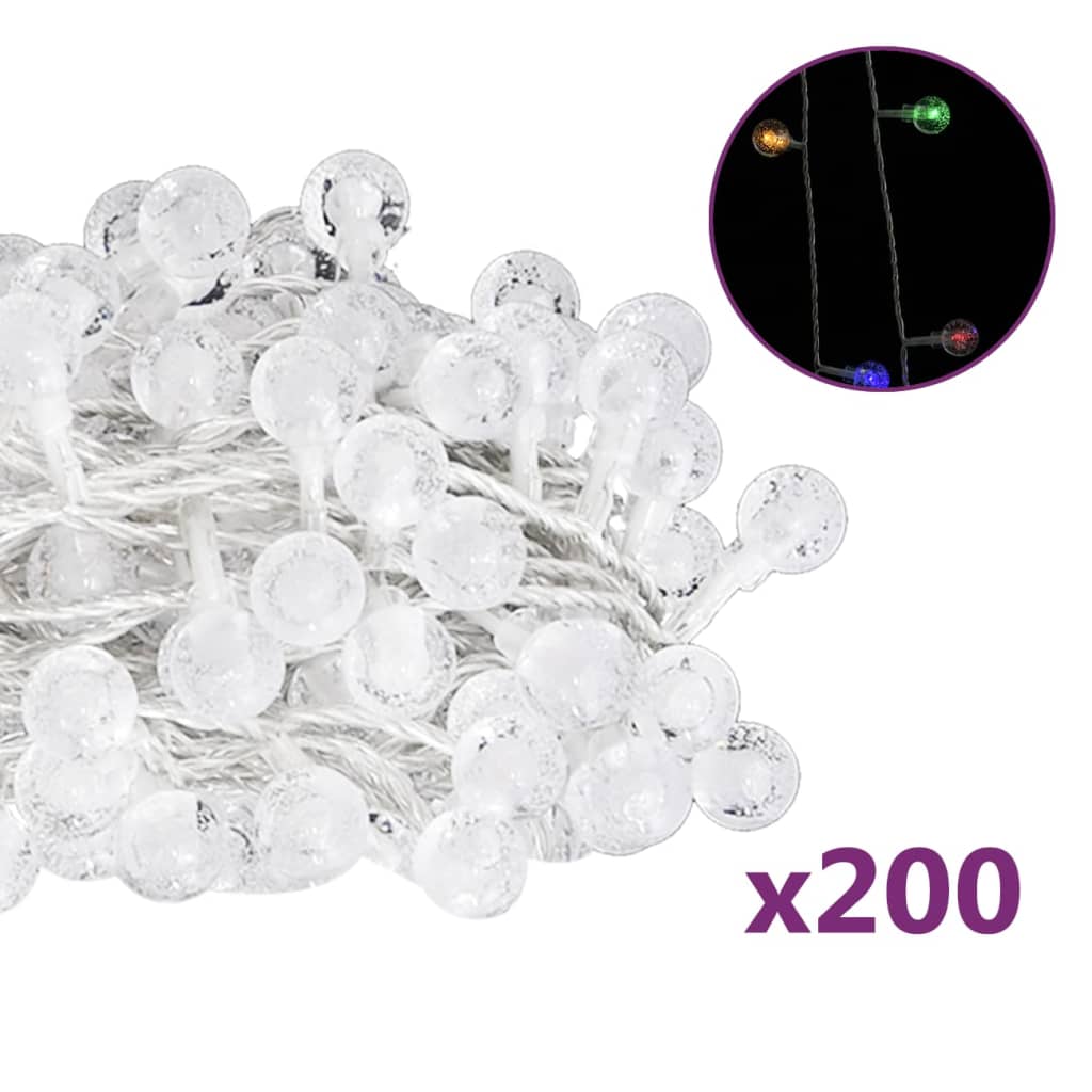 Cordón de luz Vidaxl con 200 LED 8 funciones multimensorizas de 20 m