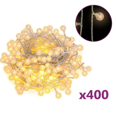 Cable de luz Vidaxl con 400 LED 8 funciones calientes blancos 40 m