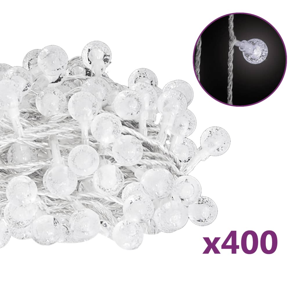 Vidaxl Light Cord con 400 LED 8 funzioni Bianco freddo 40 m