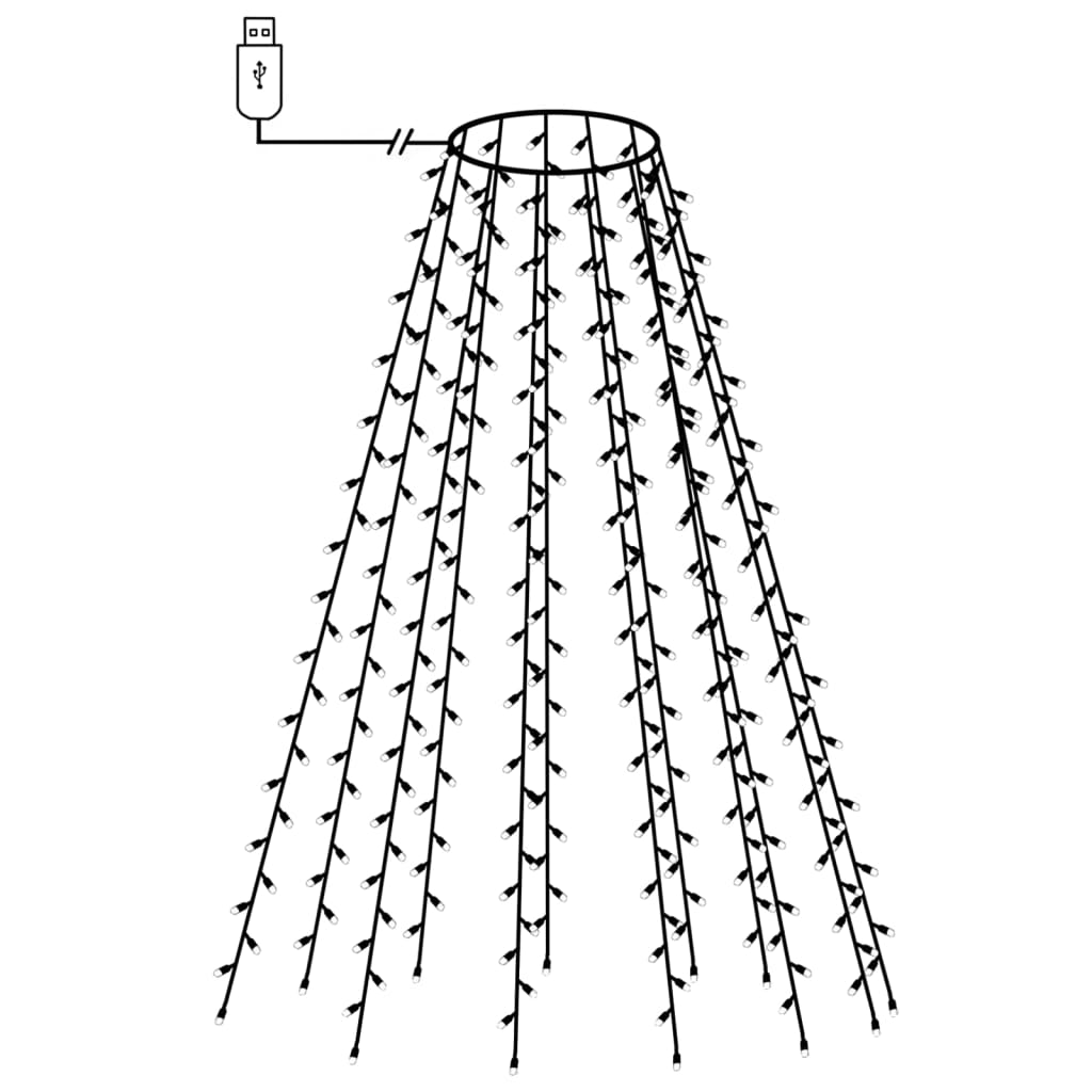 Vidaxl Albero dell'albero di Natale con 150 LED BIHE CREDDO NETTA 150 CM