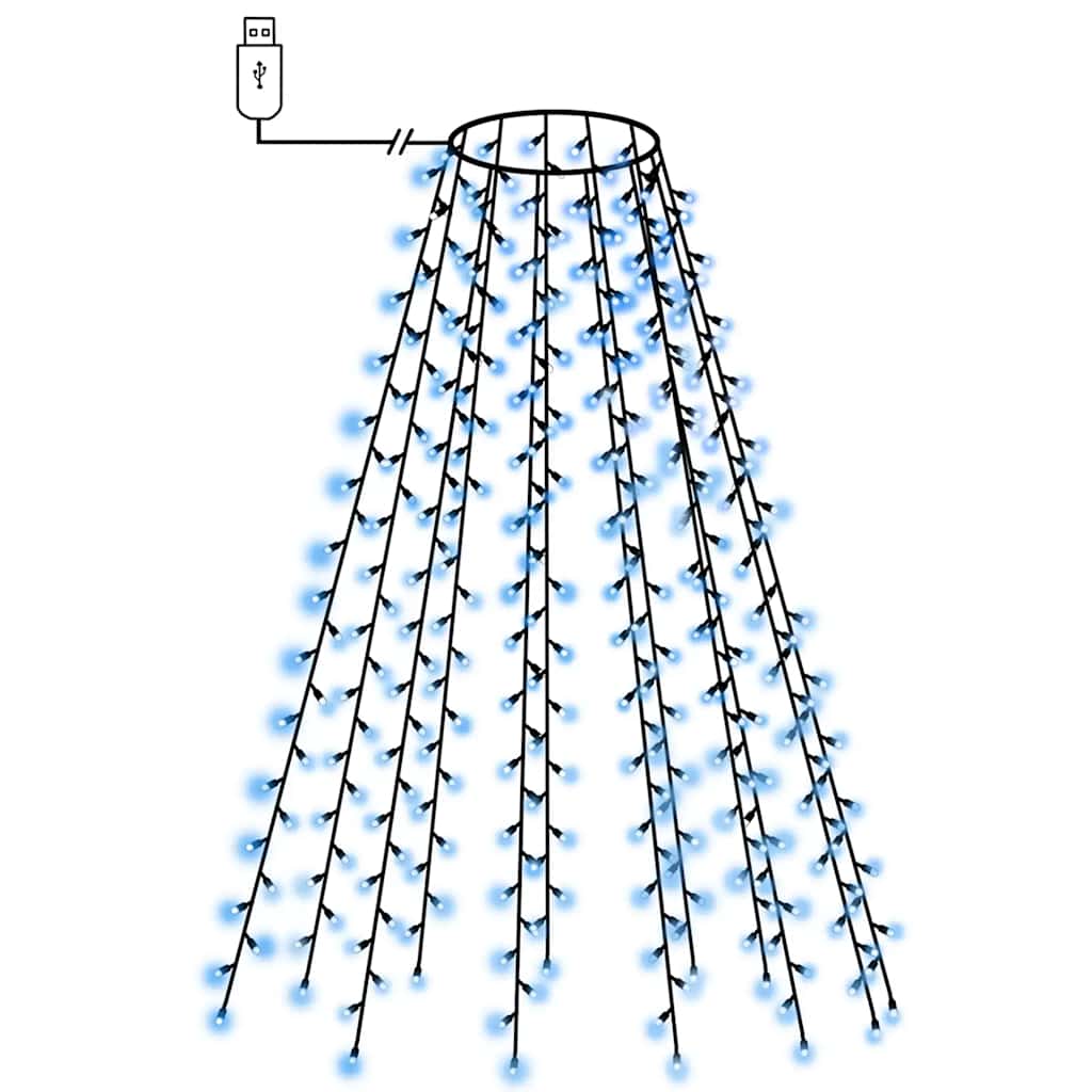 Vidaxl kerstboomverlichting met 210 led's blauw net 210 cm