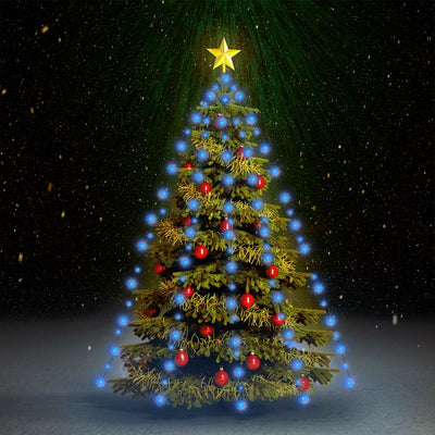 Iluminación de árbol de Navidad Vidaxl con 210 LED NET AZUL 210 cm
