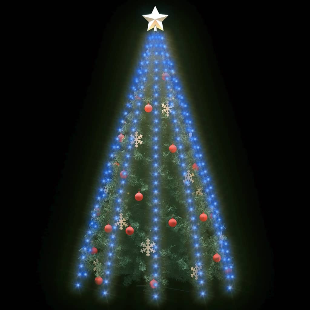 Iluminación de árbol de Navidad Vidaxl con 250 LED NET AZUL 250 cm