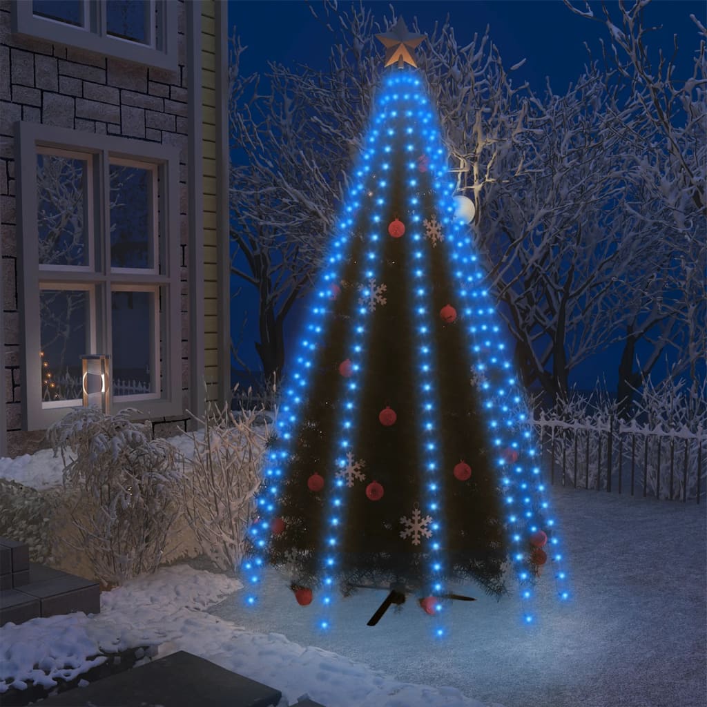 Iluminación de árbol de Navidad Vidaxl con 250 LED NET AZUL 250 cm