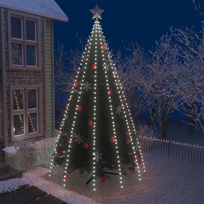 Iluminación de árbol de Navidad Vidaxl con 500 leds blanco frío dentro de 500 cm