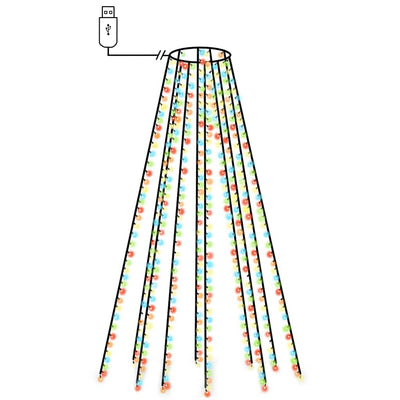 Vidaxl Christmas Tree Lighting 500 LED multi -columinado dentro de 500 cm