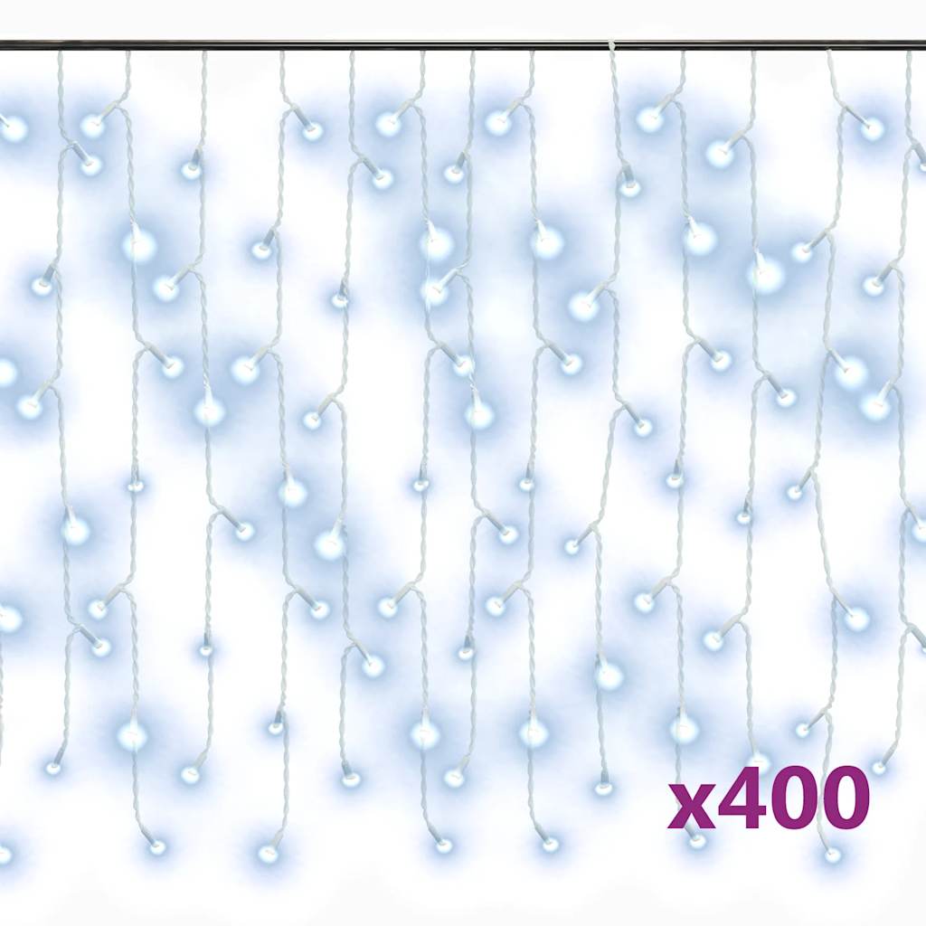Vidaxl Light Curtain con 400 LED e 8 funzioni 10 m di bianco freddo