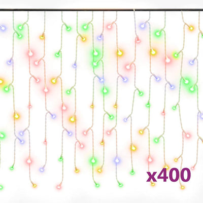 Cortina de luz de Vidaxl con 400 LED y 8 funciones 10 m multicolores