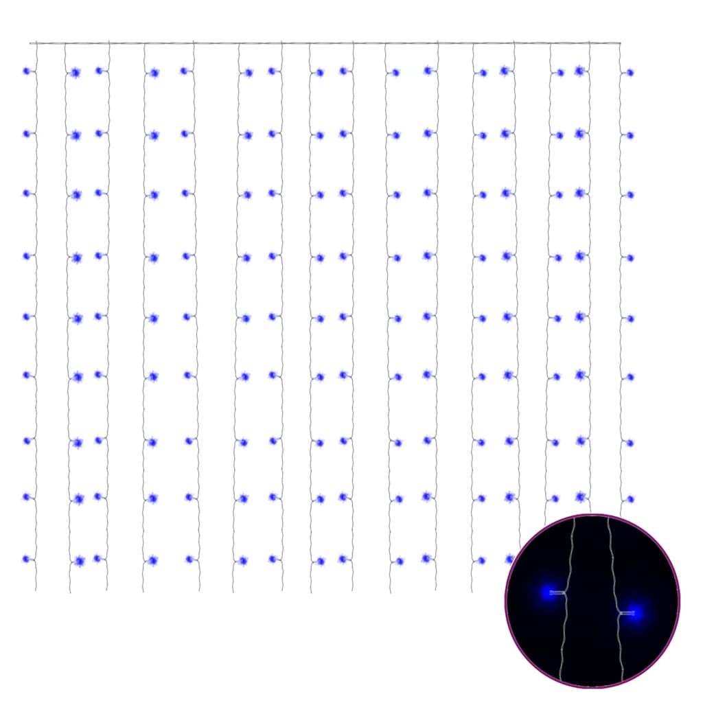 Vidaxl Light Corder Blind con 300 LED y 8 funciones de 3x3 m azul