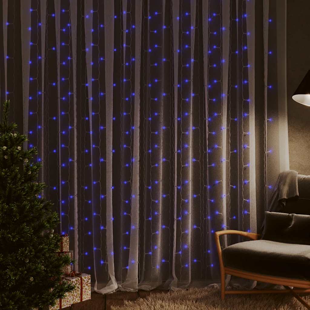 Vidaxl Light Corder Blind con 300 LED y 8 funciones de 3x3 m azul