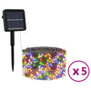 Vidaxl 5 st lichtslinger met 200 led's solar binnen buiten meerkleurig