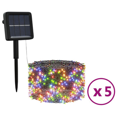 Vidaxl 5 St Light Garland con 200 LED solari all'interno del colore esterno