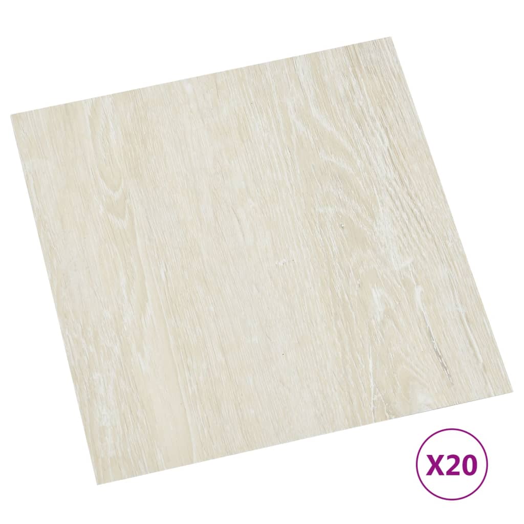 Vidaxl Floor Abeards 20 ST autoadesivo 1,86 m² Crema in PVC