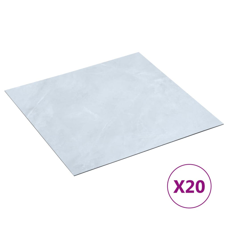 Vidaxl Floor Aboards 20 St Autoadesivo 1,86 m² Pvc White Marble Pattern