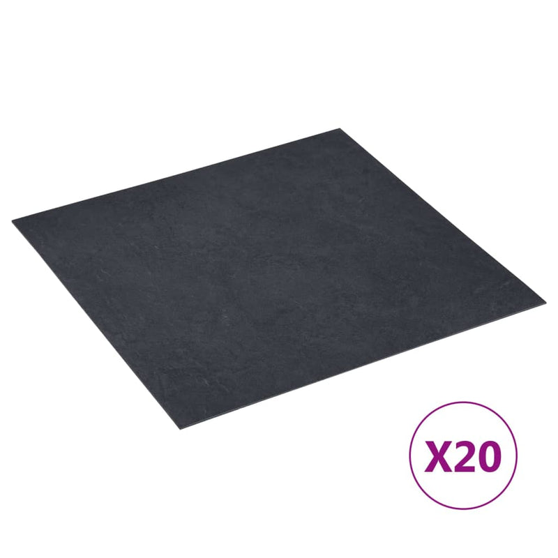 Vidaxl Floor Aboards 20 ST autoadesivo 1,86 m² PVC Black Marble Pattern