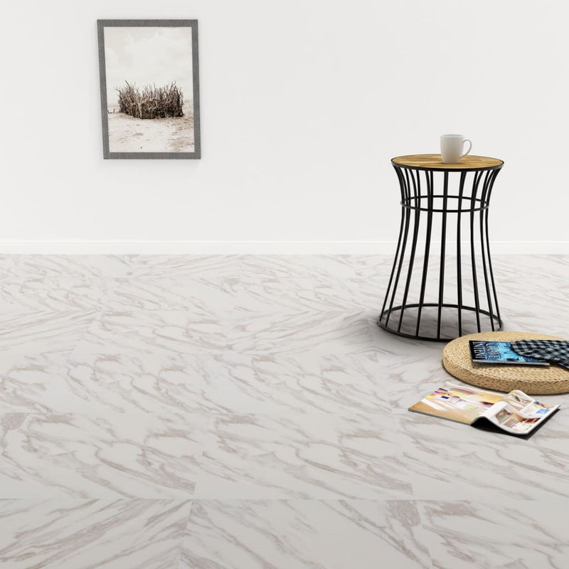Vidaxl Floor Aboards 20 St Autoadesivo 1,86 m² Pvc White Marble Pattern