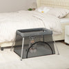 Vidaxl Baby Box con materasso in lino scuro grigio