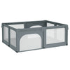 VidaXL Corralito para bebé con 2 puertas Tela Oxford gris claro