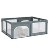 VidaXL Corralito para bebé con 2 puertas Tela Oxford gris claro